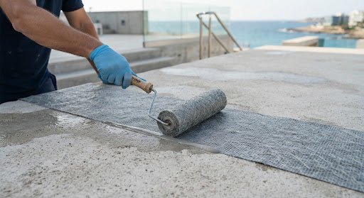 Membrana impermeabilizante de alta calidad aplicada sobre superficie de concreto